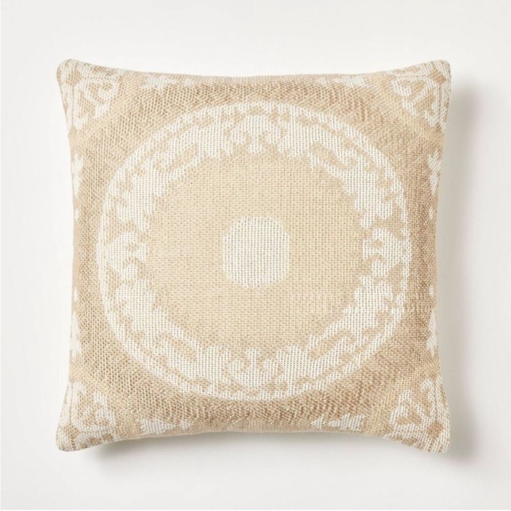 Woven Suzani Square Throw Pillow Gold Threshold designed Studio McGee - NWT